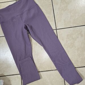 Athleta Purple Cropped Leggings with Wide Waistband
